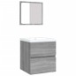 vidaXL Waschbeckenunterschrank mit Waschbecken Spiegel Grau Sonoma vidaXL Waschbeckenunterschrank mit Waschbecken Spiegel Grau Sonoma