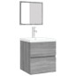 vidaXL Waschbeckenunterschrank mit Waschbecken Spiegel Grau Sonoma vidaXL Waschbeckenunterschrank mit Waschbecken Spiegel Grau Sonoma