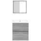 vidaXL Waschbeckenunterschrank mit Waschbecken Spiegel Grau Sonoma vidaXL Waschbeckenunterschrank mit Waschbecken Spiegel Grau Sonoma