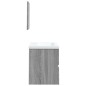 vidaXL Waschbeckenunterschrank mit Waschbecken Spiegel Grau Sonoma vidaXL Waschbeckenunterschrank mit Waschbecken Spiegel Grau Sonoma