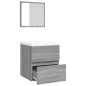 vidaXL Waschbeckenunterschrank mit Waschbecken Spiegel Grau Sonoma vidaXL Waschbeckenunterschrank mit Waschbecken Spiegel Grau Sonoma