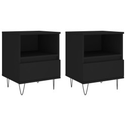 vidaXL Nachttische 2 Stk. Schwarz 40x35x50 cm Holzwerkstoff
