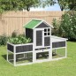 vidaXL Kaninchenstall Grau 170x63x113 cm Massivholz Kiefer vidaXL Kaninchenstall Grau 170x63x113 cm Massivholz Kiefer