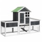 vidaXL Kaninchenstall Grau 170x63x113 cm Massivholz Kiefer vidaXL Kaninchenstall Grau 170x63x113 cm Massivholz Kiefer