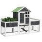 vidaXL Kaninchenstall Grau 170x63x113 cm Massivholz Kiefer vidaXL Kaninchenstall Grau 170x63x113 cm Massivholz Kiefer