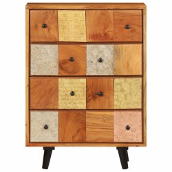 vidaXL Kommode 55x30x75 cm Massivholz Akazie und Metall