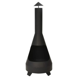 ProGarden Feuerstelle mit Kamin Charming 118 cm Schwarz