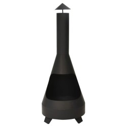 ProGarden Feuerstelle mit Kamin Charming 118 cm Schwarz