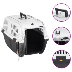 vidaXL Transportbox für Haustiere Metalltür 60x40x39 cm Polypropylen