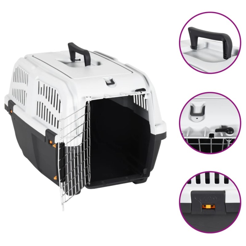 vidaXL Transportbox für Haustiere Metalltür 60x40x39 cm Polypropylen vidaXL Transportbox für Haustiere Metalltür 60x40x39 cm Polypropylen