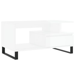 vidaXL Couchtisch Hochglanz-Weiß 90x49x45 cm Holzwerkstoff