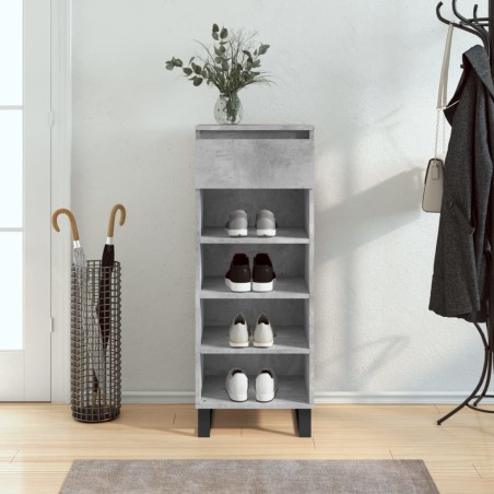 vidaXL Schuhschrank Betongrau 40x36x105 cm Holzwerkstoff