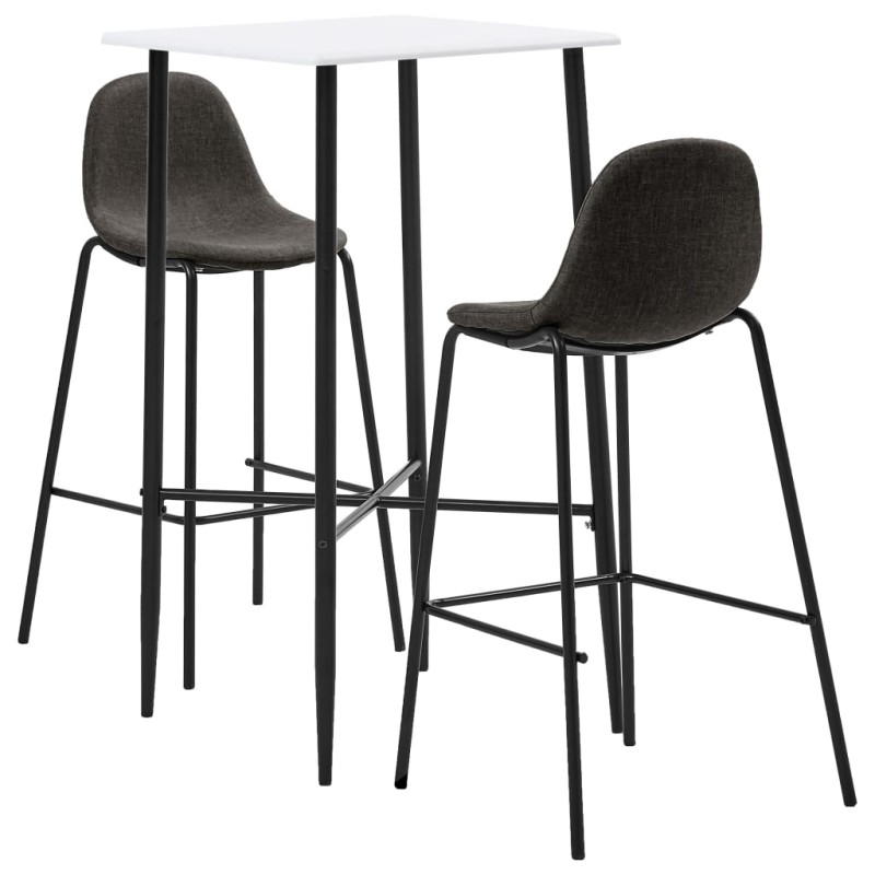 vidaXL 3-tlg. Bar-Set Stoff Dunkelgrau vidaXL 3-tlg. Bar-Set Stoff Dunkelgrau