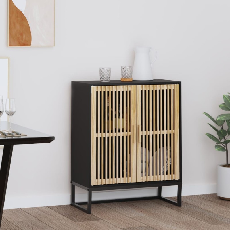 vidaXL Sideboard Schwarz 60x30x75 cm Holzwerkstoff vidaXL Sideboard Schwarz 60x30x75 cm Holzwerkstoff