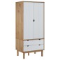 vidaXL Kleiderschrank OTTA Braun&Weiß 76,5x53x172 cm Massivholz Kiefer vidaXL Kleiderschrank OTTA Braun&Weiß 76,5x53x172 cm Massivholz Kiefer