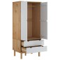 vidaXL Kleiderschrank OTTA Braun&Weiß 76,5x53x172 cm Massivholz Kiefer vidaXL Kleiderschrank OTTA Braun&Weiß 76,5x53x172 cm Massivholz Kiefer