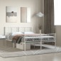 vidaXL Bettgestell mit Kopf- und Fußteil Metall Weiß 160x200 cm vidaXL Bettgestell mit Kopf- und Fußteil Metall Weiß 160x200 cm