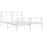 vidaXL Bettgestell mit Kopf- und Fußteil Metall Weiß 160x200 cm vidaXL Bettgestell mit Kopf- und Fußteil Metall Weiß 160x200 cm