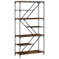 vidaXL Bücherregal Räuchereiche 91x36x176 cm Holzwerkstoff und Stahl vidaXL Bücherregal Räuchereiche 91x36x176 cm Holzwerkstoff und Stahl