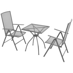 vidaXL 3-tlg. Bistro-Set mit Klappstühlen Stahl Anthrazit