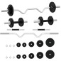 vidaXL Langhantel und Kurzhantel Set 30 kg Gusseisen vidaXL Langhantel und Kurzhantel Set 30 kg Gusseisen