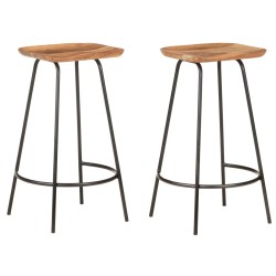 vidaXL Barhocker 2 Stk. Massivholz Akazie 
