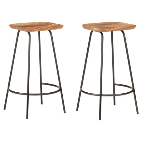 vidaXL Barhocker 2 Stk. Massivholz Akazie 