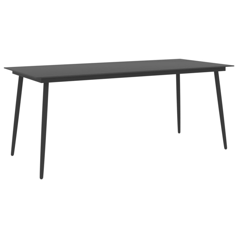 vidaXL Garten-Esstisch Schwarz 190x90x74 cm Stahl und Glas vidaXL Garten-Esstisch Schwarz 190x90x74 cm Stahl und Glas