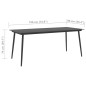 vidaXL Garten-Esstisch Schwarz 190x90x74 cm Stahl und Glas vidaXL Garten-Esstisch Schwarz 190x90x74 cm Stahl und Glas