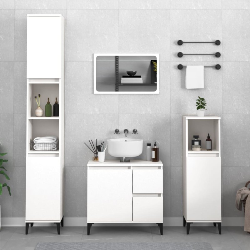 vidaXL Badschrank Weiß 65x33x60 cm Holzwerkstoff vidaXL Badschrank Weiß 65x33x60 cm Holzwerkstoff