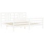 vidaXL Massivholzbett mit Kopfteil Weiß 200x200 cm vidaXL Massivholzbett mit Kopfteil Weiß 200x200 cm