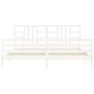 vidaXL Massivholzbett mit Kopfteil Weiß 200x200 cm vidaXL Massivholzbett mit Kopfteil Weiß 200x200 cm