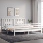 vidaXL Massivholzbett mit Kopfteil Weiß 200x200 cm vidaXL Massivholzbett mit Kopfteil Weiß 200x200 cm