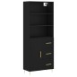vidaXL Highboard Schwarz 69,5x34x180 cm Holzwerkstoff vidaXL Highboard Schwarz 69,5x34x180 cm Holzwerkstoff
