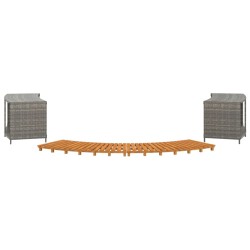 vidaXL Whirlpool-Umrandung Grau Poly Rattan und Massivholz Akazie 