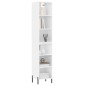 vidaXL Highboard Hochglanz-Weiß 34,5x32,5x180 cm Holzwerkstoff vidaXL Highboard Hochglanz-Weiß 34,5x32,5x180 cm Holzwerkstoff