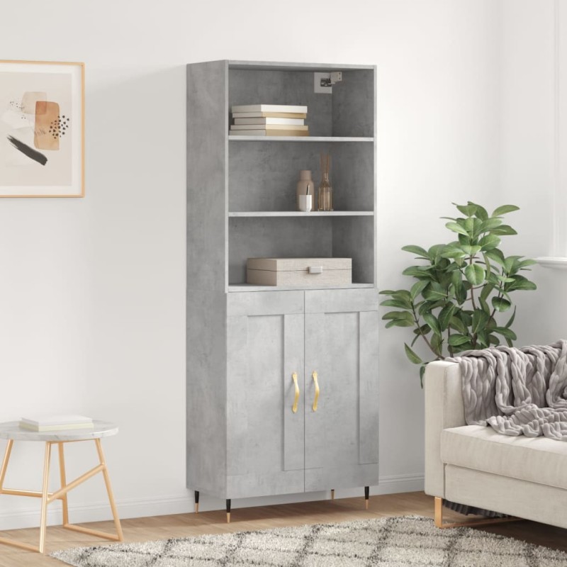 vidaXL Highboard Betongrau 69,5x34x180 cm Holzwerkstoff vidaXL Highboard Betongrau 69,5x34x180 cm Holzwerkstoff