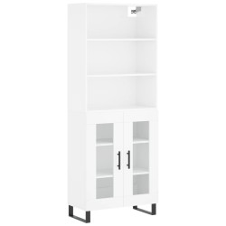 vidaXL Highboard Hochglanz-Weiß 69,5x34x180 cm Holzwerkstoff