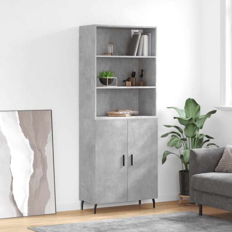 vidaXL Highboard Betongrau 69,5x34x180 cm Holzwerkstoff vidaXL Highboard Betongrau 69,5x34x180 cm Holzwerkstoff