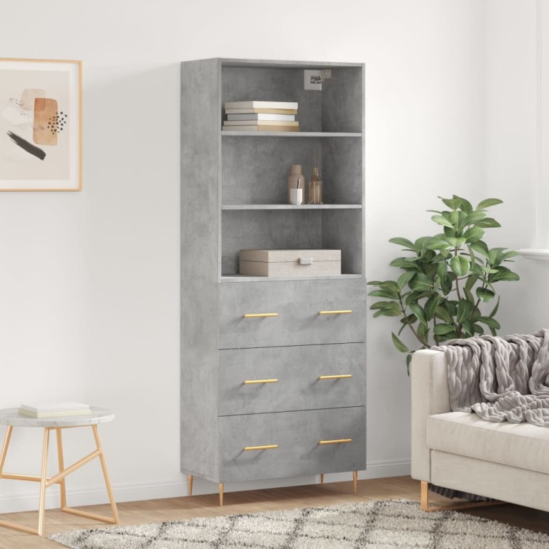 vidaXL Highboard Betongrau 69,5x34x180 cm Holzwerkstoff vidaXL Highboard Betongrau 69,5x34x180 cm Holzwerkstoff