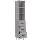 vidaXL Highboard Grau Sonoma 34,5x34x180 cm Holzwerkstoff