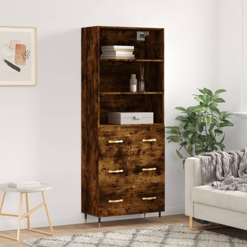 vidaXL Highboard Räuchereiche 69,5x34x180 cm Holzwerkstoff vidaXL Highboard Räuchereiche 69,5x34x180 cm Holzwerkstoff