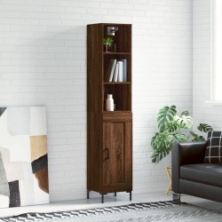 vidaXL Highboard Braun Eichen-Optik 34,5x34x180 cm Holzwerkstoff