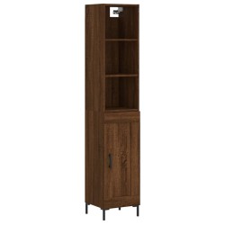 vidaXL Highboard Braun Eichen-Optik 34,5x34x180 cm Holzwerkstoff