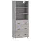 vidaXL Highboard Grau Sonoma 69,5x34x180 cm Holzwerkstoff vidaXL Highboard Grau Sonoma 69,5x34x180 cm Holzwerkstoff