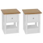 vidaXL Nachttische 2 Stk. 36x30x47 cm Massivholz Eiche vidaXL Nachttische 2 Stk. 36x30x47 cm Massivholz Eiche