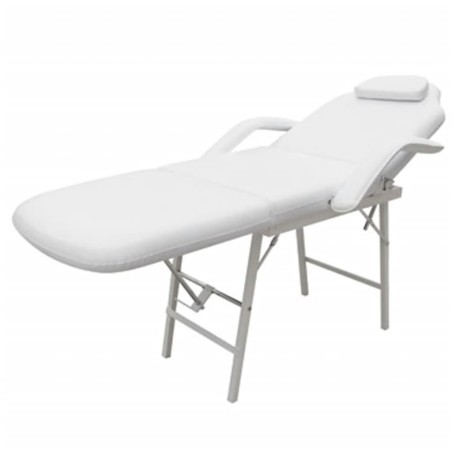 vidaXL Kosmetikstuhl Tragbar Kunstleder 185×78×76 cm Weiß 