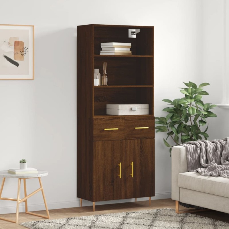 vidaXL Highboard Braun Eichen-Optik 69,5x34x180 cm Holzwerkstoff vidaXL Highboard Braun Eichen-Optik 69,5x34x180 cm Holzwerkstoff