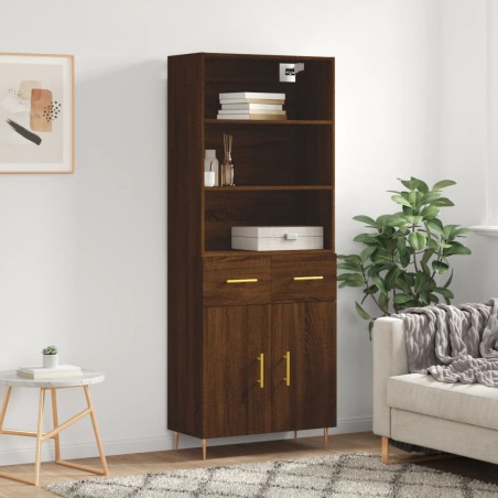 vidaXL Highboard Braun Eichen-Optik 69,5x34x180 cm Holzwerkstoff