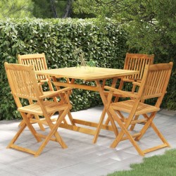 vidaXL 5-tlg. Garten-Essgruppe Klappbar Massivholz Akazie
